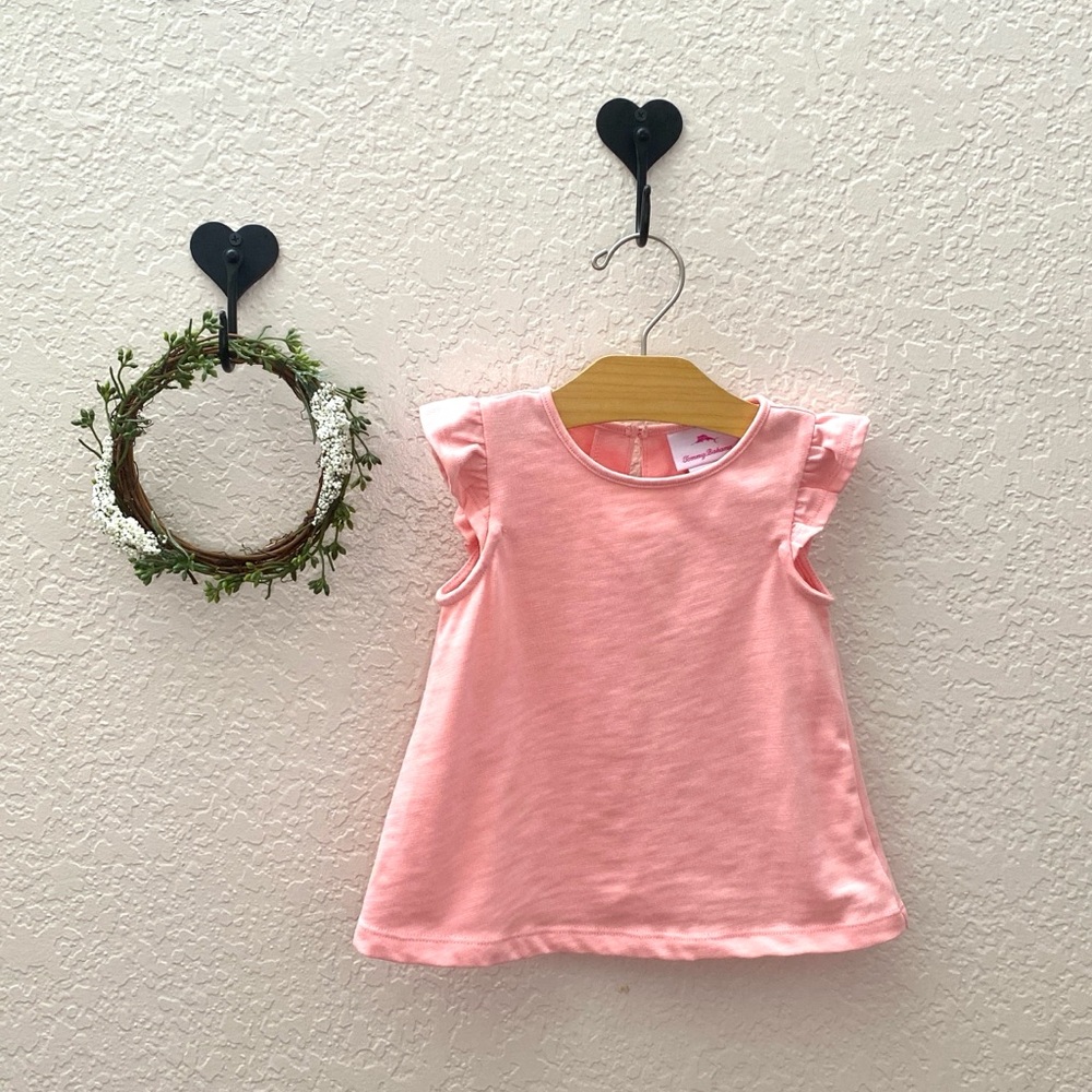 Tommy Bahama Toddler Girl Top - Size 18M Pink Ruffle Sleeve